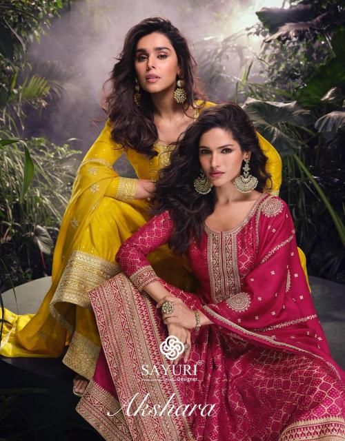 sayuri designer akshara viscose jacquard silk readymade plazzo style 3pcs dress 