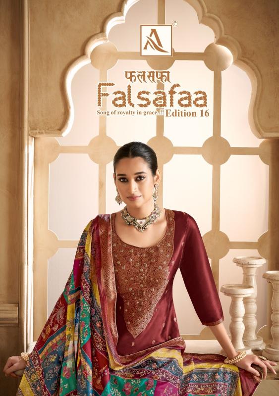 falsafaa vol 16 by alok dola jacquard pretty look dress material supplier 