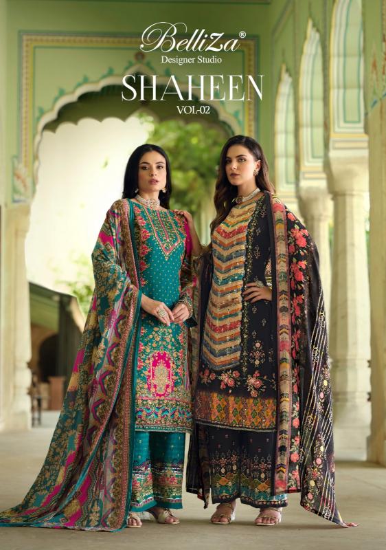 SHAHEEN VOL 2 BY BELLIZA DESIGNER RAYON WHOLESALE DRESS MATERIALS 