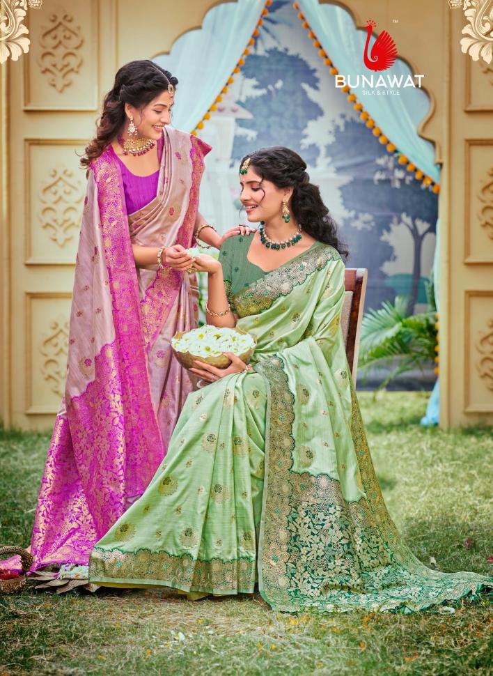 Bunawat Swara Silk Wedding Festival Wear Silk Fabric Saree Collection