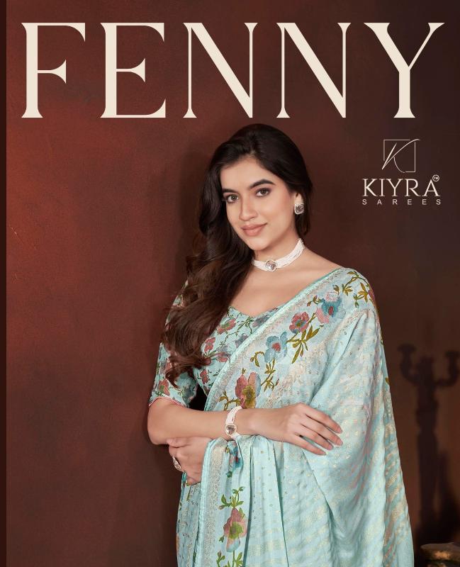 kiyra presents fenny popular design dull moss sarees online 