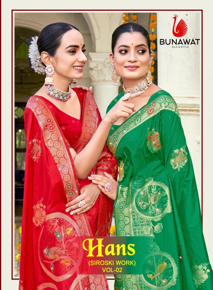 Hans Vol-2 By Bunawat Wedding Wear Swarovski Work Silk Sarees Collection
