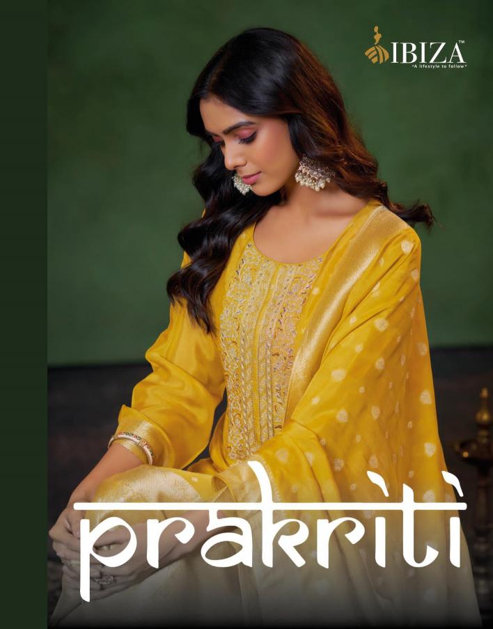 parakriti by ibiza banglory silk jacquard new trendy unstitch 3pcs dress