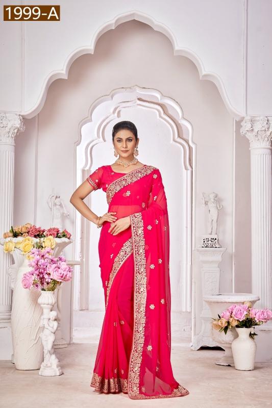 1999 by jayshree unique colours georgette party wear saree for ladies 