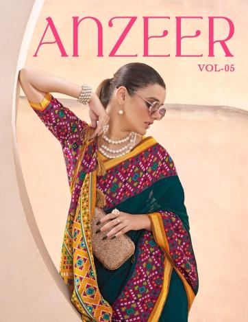 kiyra anzeer vol 5 chanderi amazing work stylish saree with blouse 