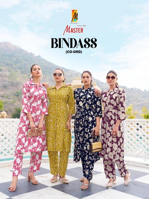 bindass co-ord by master readymade rayon stylish look co-ord set exports 