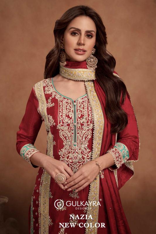 gulkayra designer nazia new color simar silk readymade classic plazzo dress  