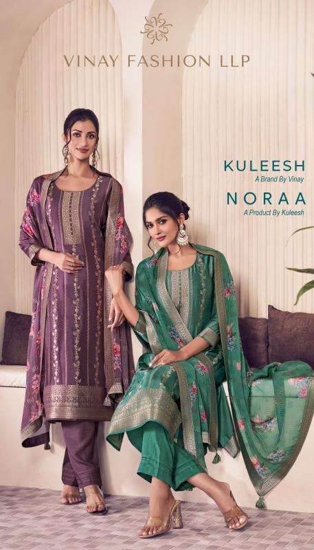 vinay kuleesh noraa lotus silk jacquard party wear dress material online 