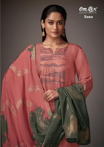 sana by omtex silk jacquard hit design fancy unstitch suits for womens 