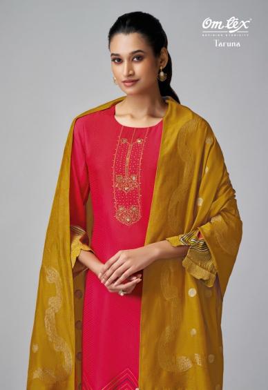 TARUNA BY OMTEX TUSSER SILK PRINTED EMBROIDERED SALWAR SUIT 