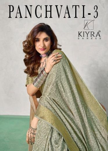 kiyra panchvati vol 3 moss mello beautiful look saree with blouse 