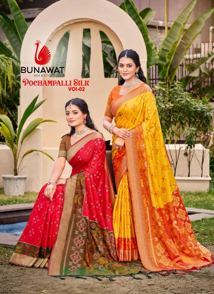 Pochampalli Silk Vol-3 By Bunawat Party Wear Fancy Silk Sarees Collection