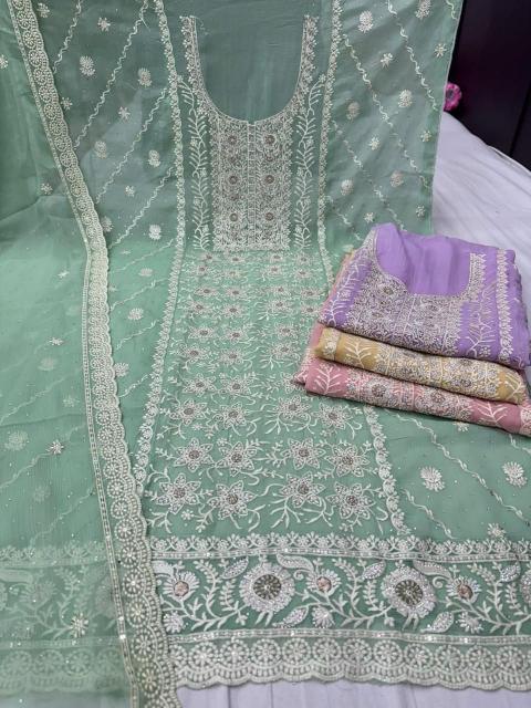 pr bakery latest organza chiffon fancy women ladies salwar suits 
