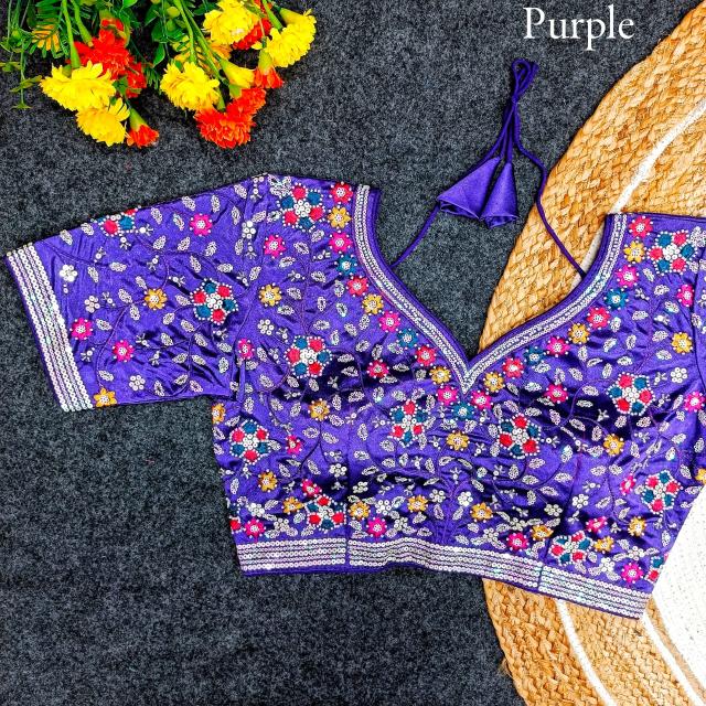 pr bits vol 1 gajji silk fully stitch party wear designer blouse exports  