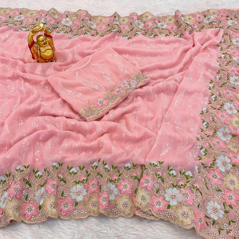 pr ds 639 unique colours georgette sequence work sarees