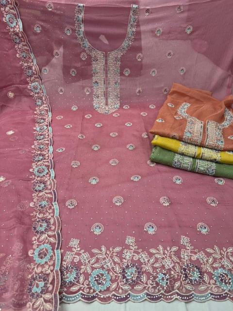 pr namrata jharkans organza chiffon elegance style dress material supplier 