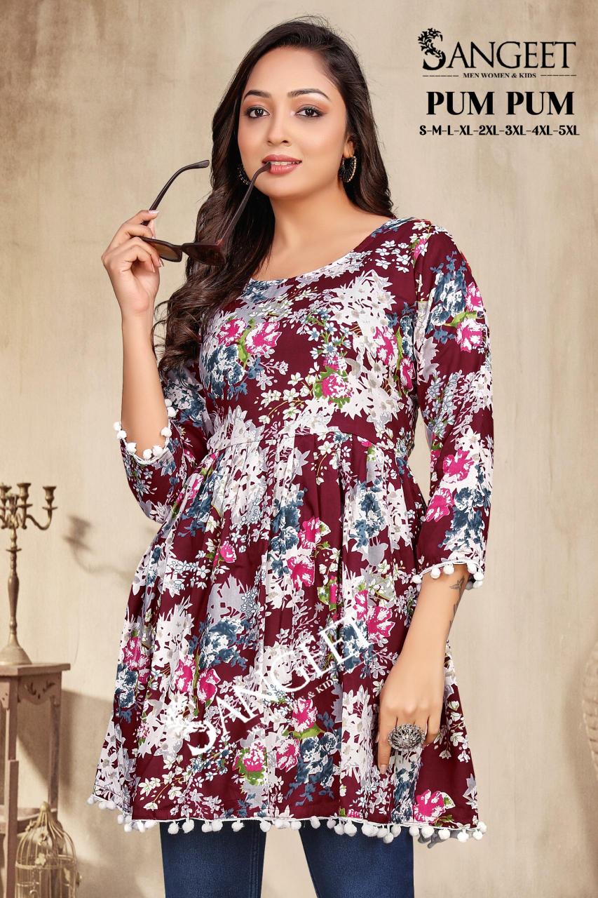 pr pumpum 1001-1004 rayon readymade pretty look plus size girls western top 