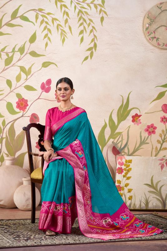 pr rajvansh ynf7029 colour addition tussar chex saree with fancy blouse 