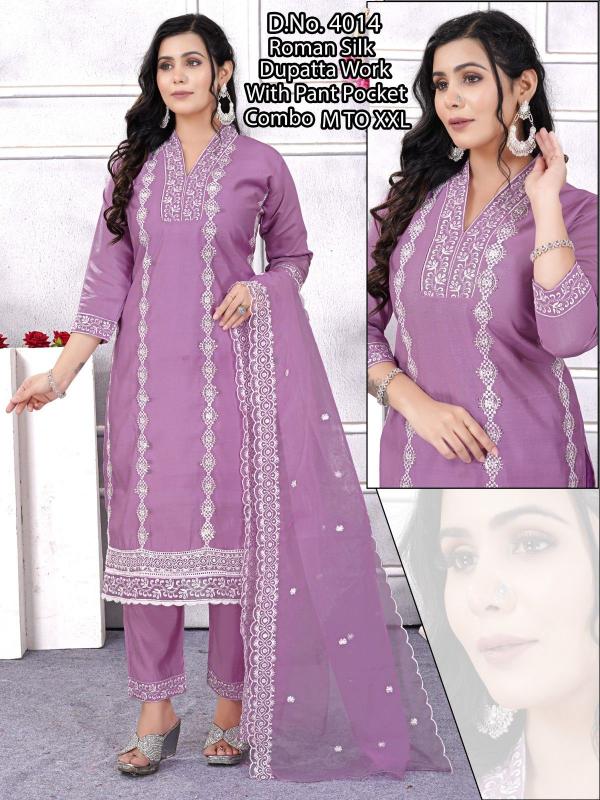 pr roman silk readymade embroidery work amazing 3pcs dress online 