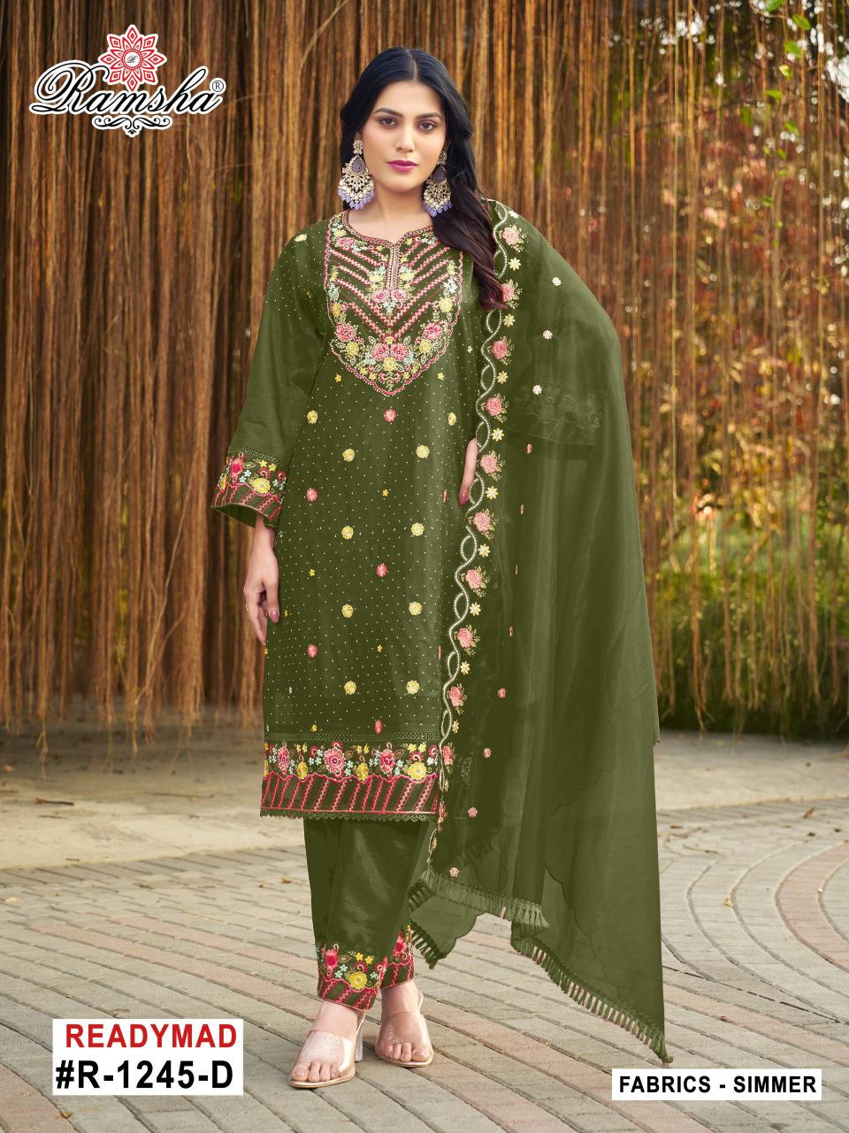 ramsha r 1245 nx simmer embroidery readymade classic salwar suit set