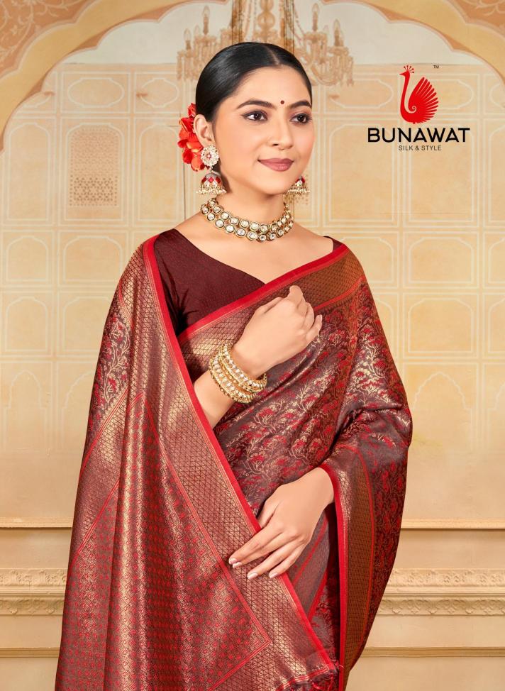 Rajwadi Vol-18 By Bunawat Party Wear Designer Silk Sarees Collection