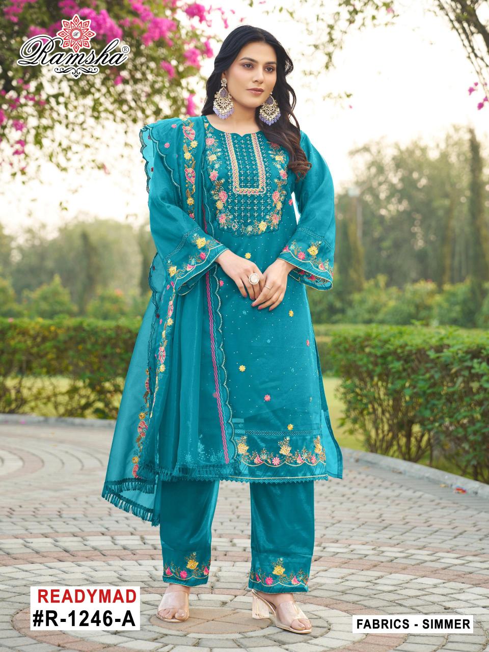 r 1246 nx by ramsha simmer embroidery full stitch gorgeous look suits