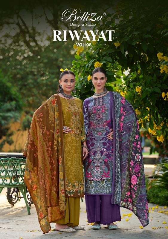 belliza designer riwayat vol 8 viscose rayon hit design unstitch pakistani 3pcs dress
