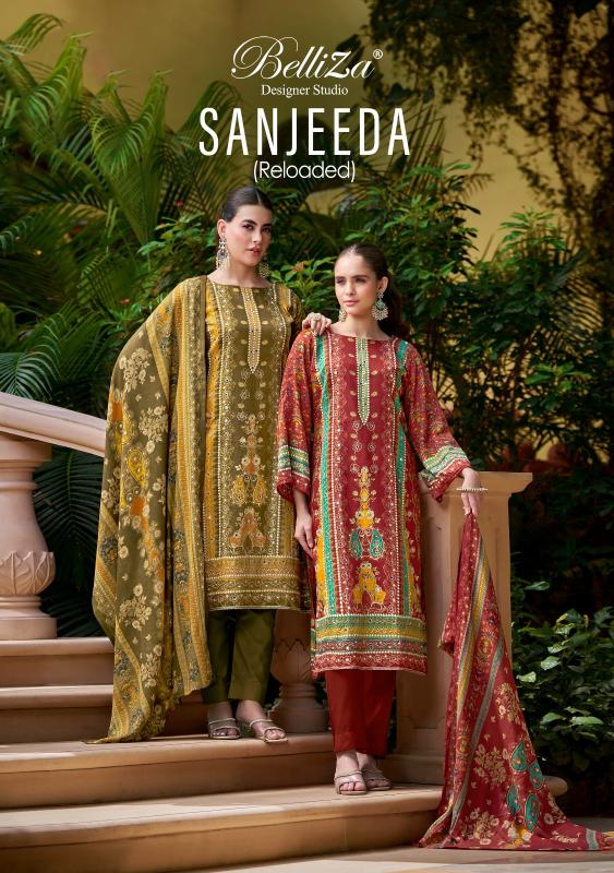 belliza designer sanjeeda readymade jam cotton printed plus size ladies salwar suit