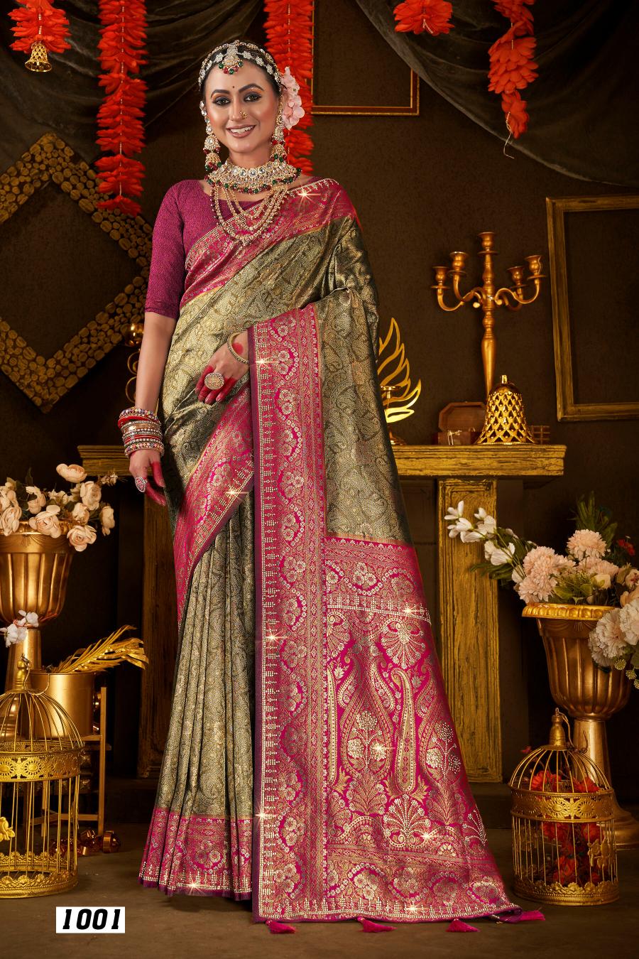 Manushri tissue jharkan Saroj  vol.1 Tissue silk saree 