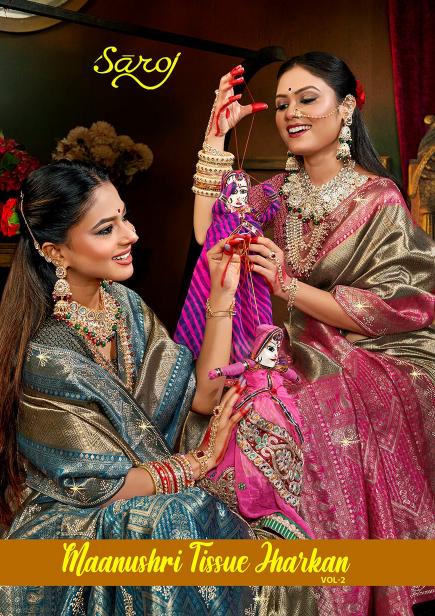 Manushri tissue jharkan Saroj vol.2 Tissue silk saree 