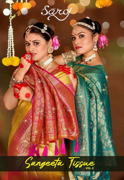 Sangeeta tissue swarovski Saroj vol.2 Tissue silk saree