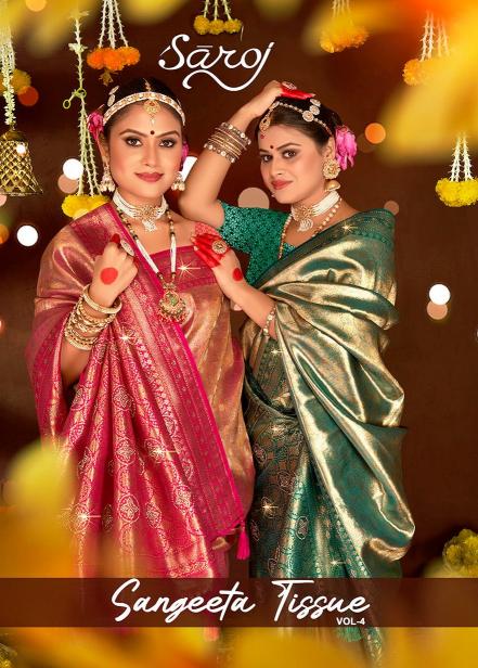 Sangeeta tissue swarovski Saroj  vol.4 Tissue silk saree