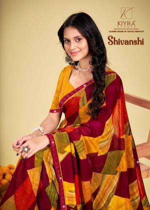 kiyra launch shivanshi vol 1 georgette unique colours saree exports 
