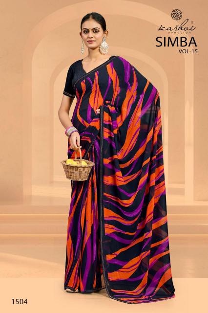 kashvi creation simba vol 15 pretty look georgette saree design 2025