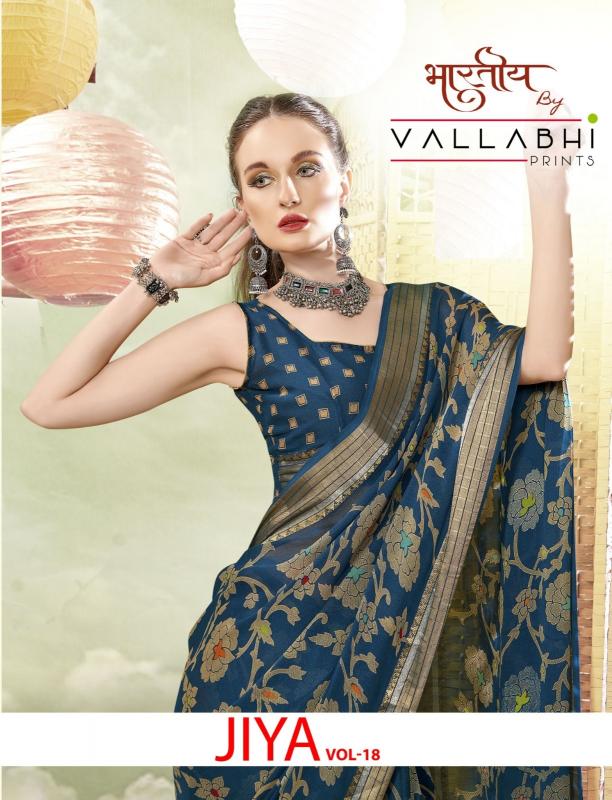 jiya vol 18 by vallabhi prints moss georgette casual wear saree with blouse 