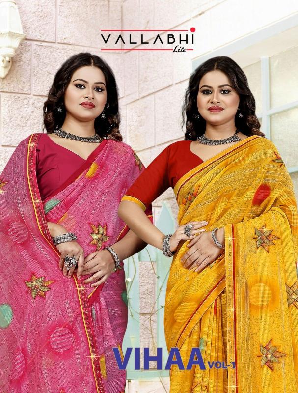 vallabhi lite vihaa georgette unique colours stylish look sarees online 