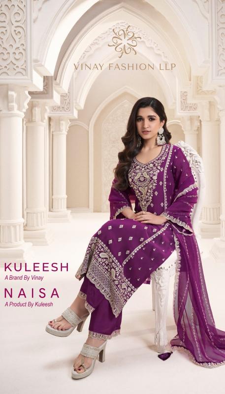 naisha by vinay kuleesh silk chiffon exclusive designer 3pcs dress material 