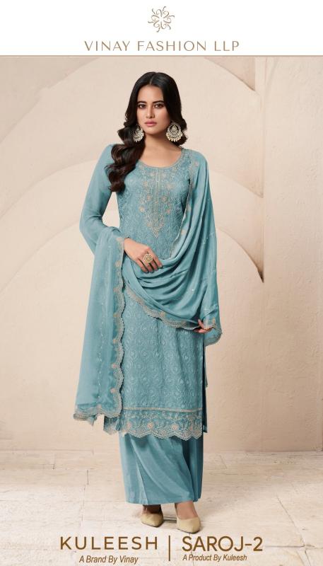saroj vol 2 by vinay kuleesh organza embroidered unstitch suit for ladies 