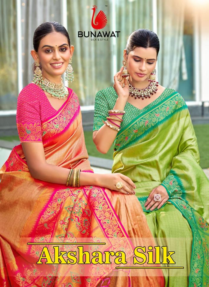Akshara Silk By Bunawat New Designer Traditional Wear Silk Sarees Collection