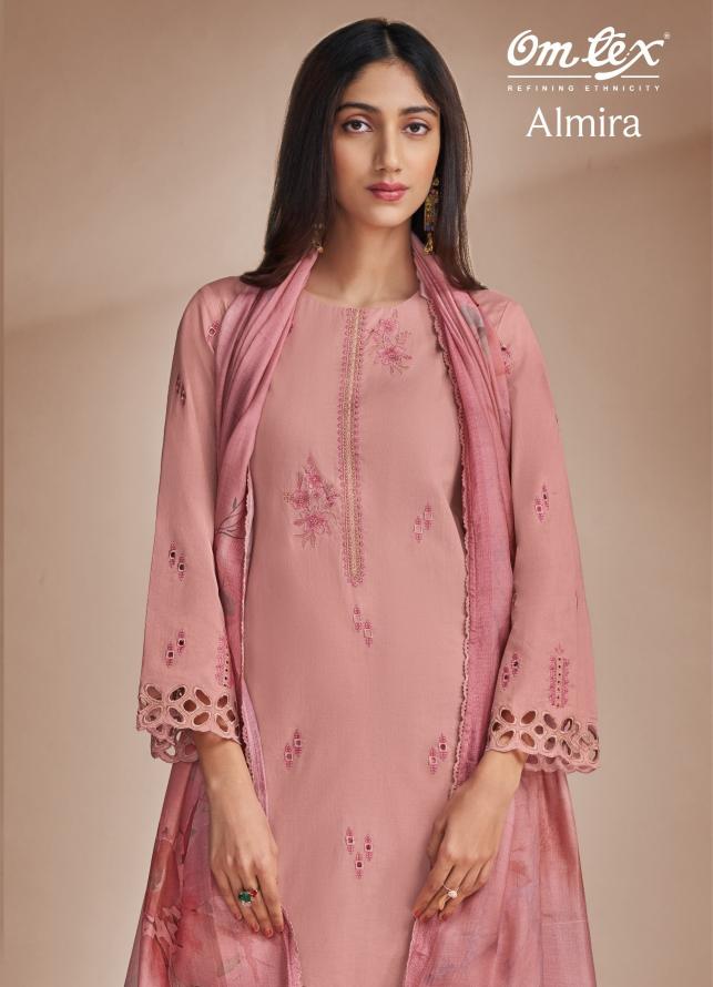 omtex almira lawn cotton elegant style dress material 