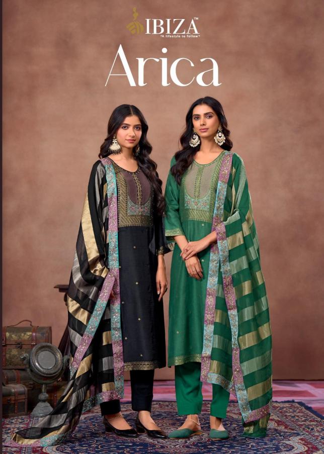 ibiza arica silk jacquard casual wear salwar suit set online 