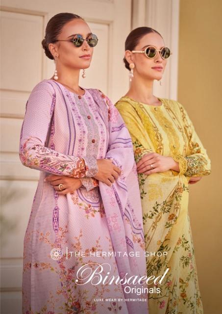 the hermitage binsaeed originals jam satin daily wear pakistani  dress material 