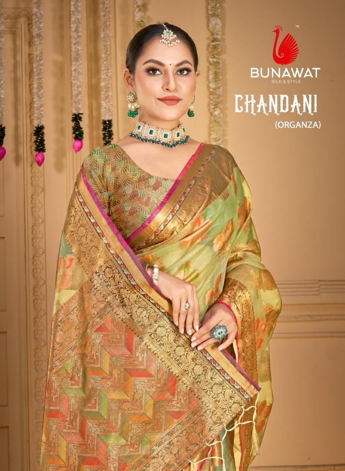 Chandani By Bunawat Party Wear New Designer Organza Sarees Collection