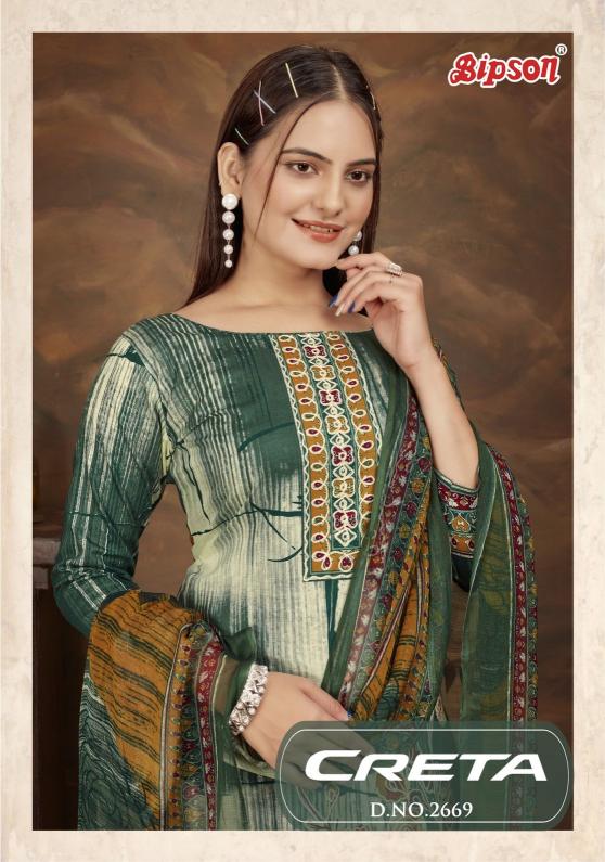 bipson prints creta 2669 cambric cotton hit design dress material 