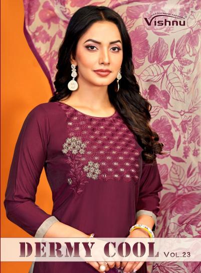 vishnu launch dermy cool vol 23 silk fully stitch classic salwar suit sets 