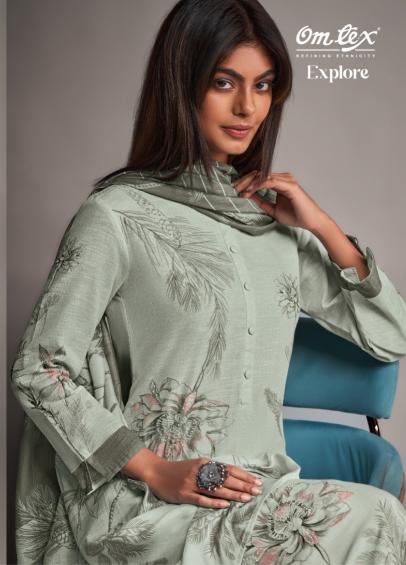 omtex explore unique colours linen cotton dress material 