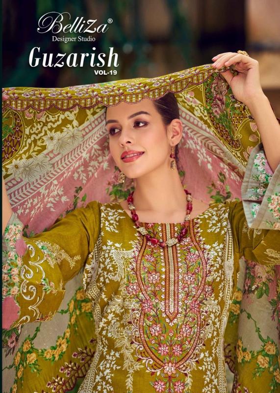 belliza designer guzarish vol 19 cotton unique colours pakistani dress material 