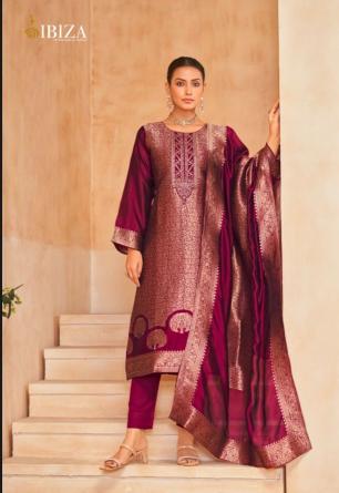 sakhi vol 7 by ibiza banglory silk jacquard classic salwar suit sets 