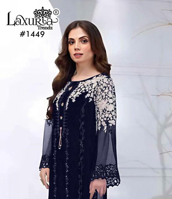 1449 by laxuria trendz fully stitch georgette classic pakistani dress online 