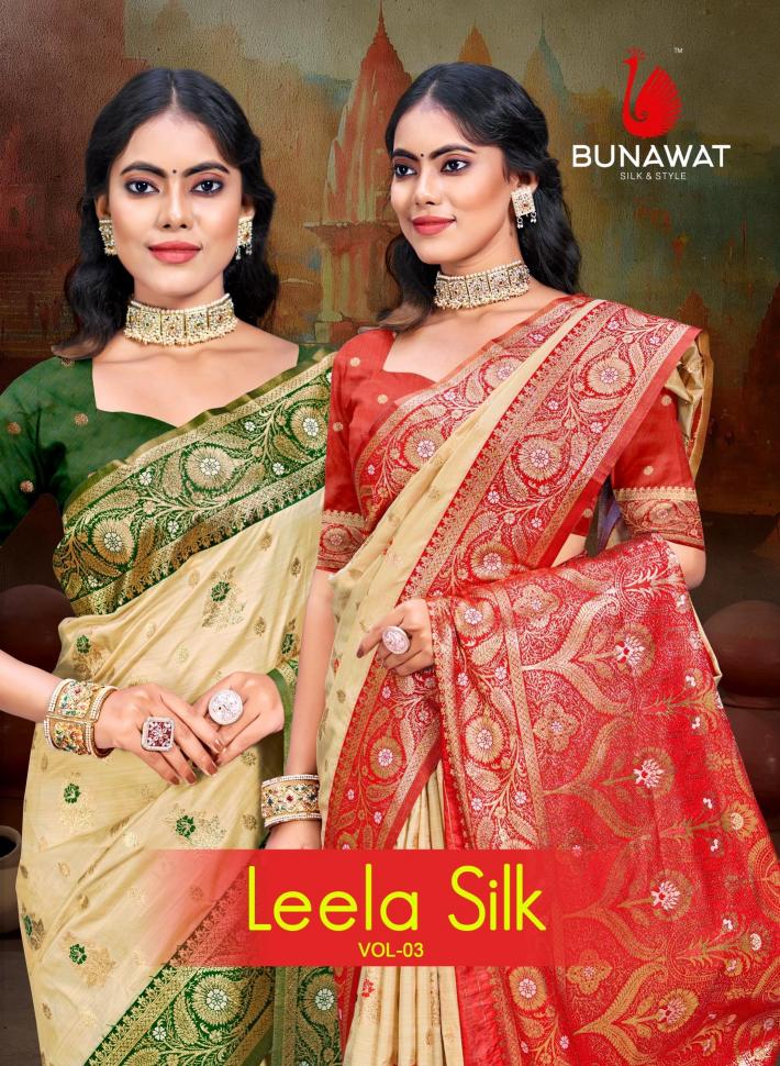 Leela Silk Vol-3 By Bunawat Festival Wear New Designer Silk Sarees Collection
